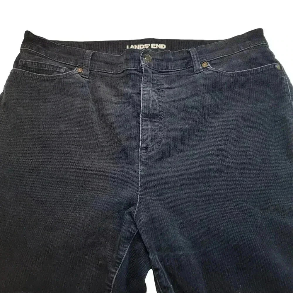 Lands End Corduroy Pants Womems 16 Navy Blue Mid Rise Straight 35 x 31 Classic - Picture 7 of 16